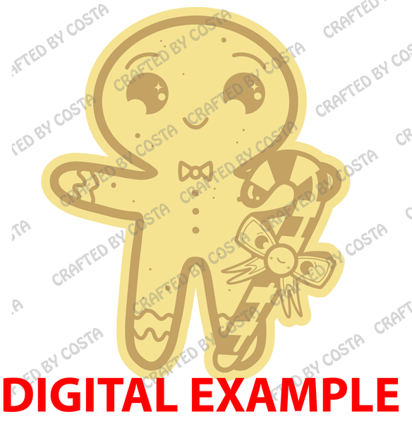 Kawaii Gingerbread with Candy Cane
