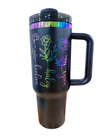 40oz Tumbler - Black with Rainbow