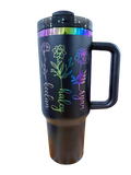 40oz Tumbler - Black with Rainbow