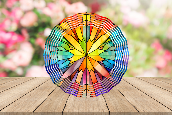 Stained Glass Rainbow Wind Spinner
