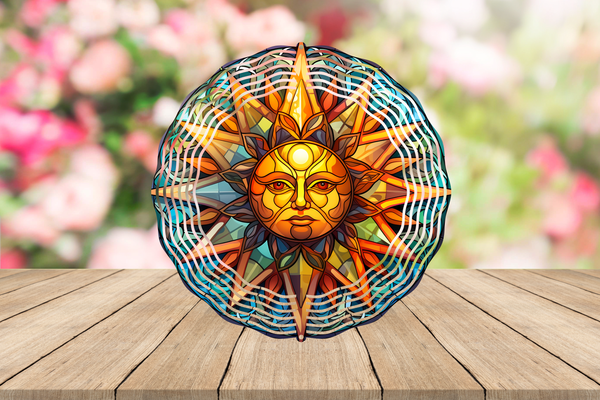 Stained Glass Sun Wind Spinner